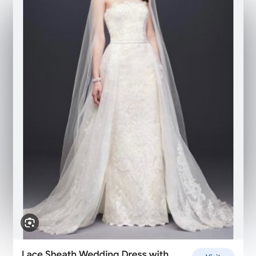 David bridal wedding gown and veil size 6